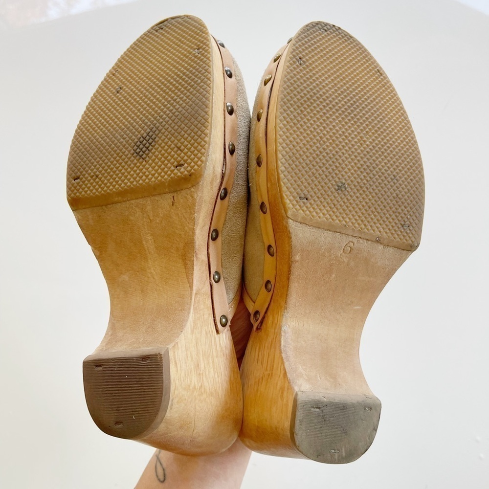 Y2K Bongo Suede and Wood Clog - 6 - Picture 3 of 4